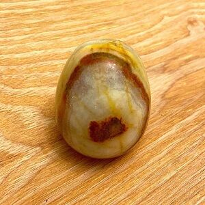 Vintage Agate Cream and Brown Nature Made Handcrafted Egg.